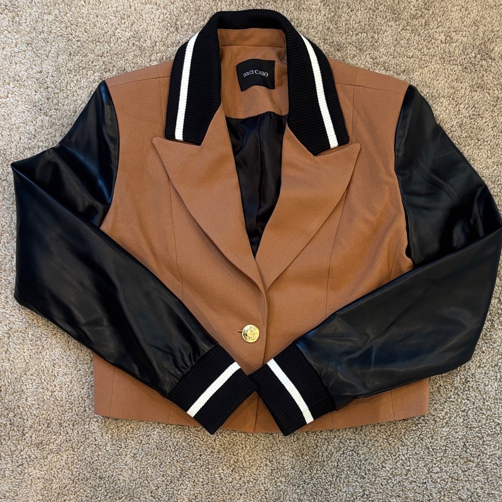 Dolce Cabo Crop Varsity Blazer